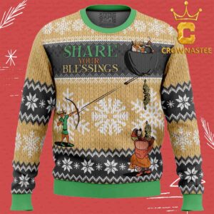 Share Your Blessings Robin Hood Disney Christmas Holiday Gift Ugly Sweater