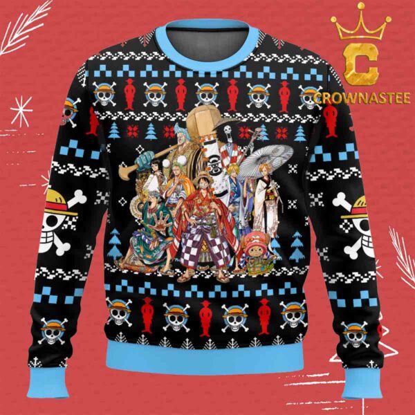 Straw Hat Pirates One Piece Christmas Holiday Ugly Sweater