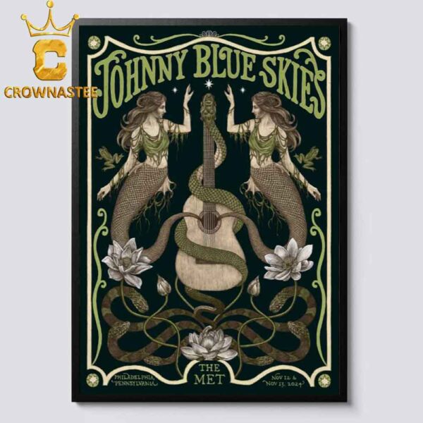 Sturgill Simpson aka Johnny Blue Skies Philadelphia PA 2024 The Met On November 12th 13th Home Decor Poster Canvas