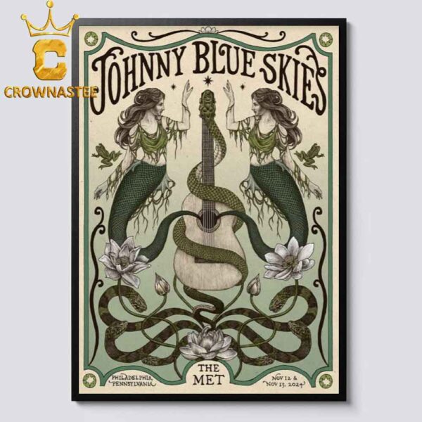 Sturgill Simpson aka Johnny Blue Skies Philadelphia PA At The Met On November 12th 13th 2024 Home Decor Poster Canvas