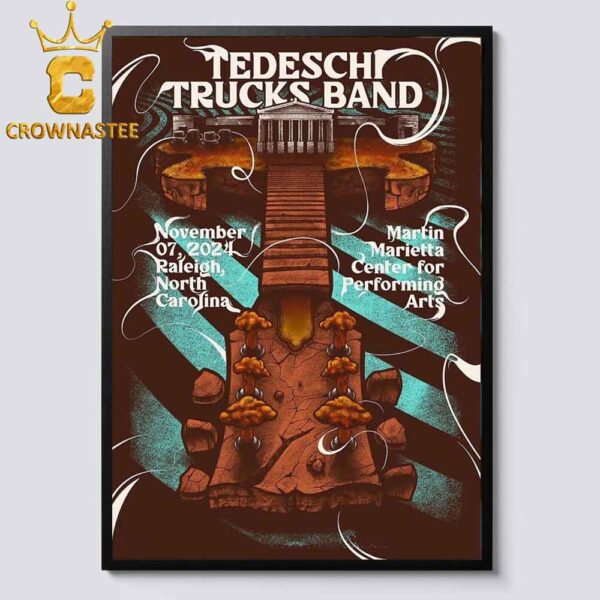 Tedeschi Trucks Band Raleigh North Carolina 2024 Martin Center On November 7th Performing Art Home Decor Poster Canvas