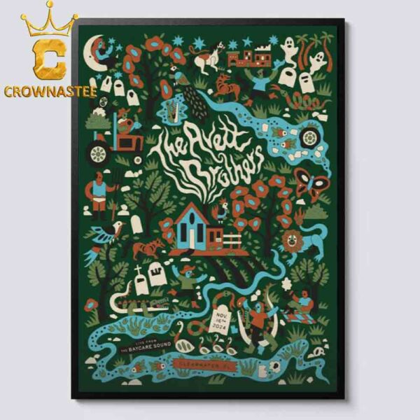 The Avett Brothers Clearwater FL 2024 The BayCare Sound On November 16th Home Decor Poster Canvas