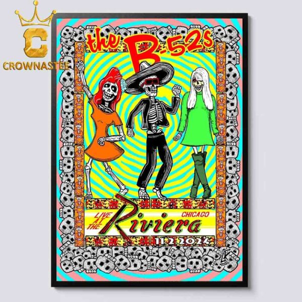 The B52s Band Riviera Chicago On November 2nd 2024 Home Decor Poster Canvas