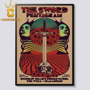 The Sword Leviation Austin Texas 2024 Stubbs Amphithester On November 3rd With Pentagram Home Decor Poster Canvas