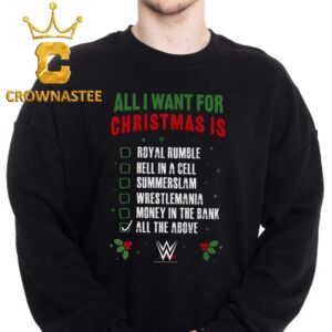 WWE All I Want Wish List Christmas Holiday Ugly Sweater Hoodie T-Shirt