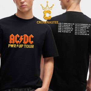 ACDC Power Up 2025 World Tour Dates Schedule Two Sided T-Shirt