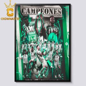 Atletico Nacional 34 Veces 2024 Campeones Copa Colombia 2024 Inalca Nzables Vamos Todos Juntos Home Decor Poster Canvas