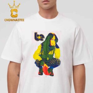 Billie Eilish Neon Crouching Portrait Relaxed Classic T-Shirt