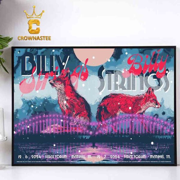 Billy Strings Memphis TN Fedexdrum On December 6th 7th 2024 Home Decor Poster Canvas