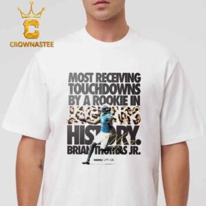 Brian Thomas Jr Jacksonville Jaguars NFL Most Receiving Touchdown By A Rookie In Jaguars History Signed Classic T-Shirt Hoodie Sweater