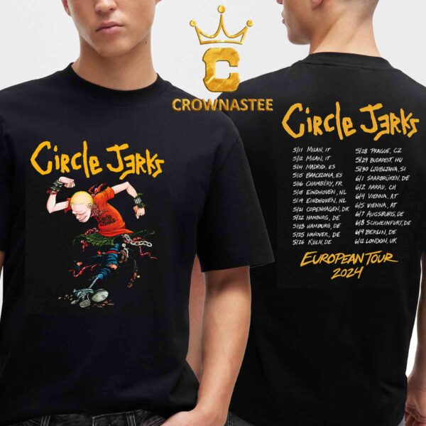 Circle Jerks Skank Man 2024 European Tour Dates Two Sided T-Shirt