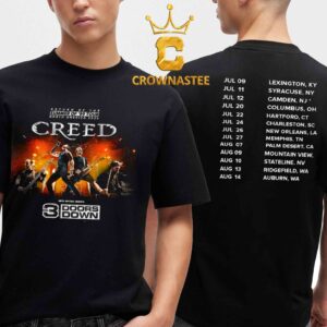 Creed Band With 3 Doors Down Return Of The Summer 99 North America 2025 Tour Two Sided T-Shirt