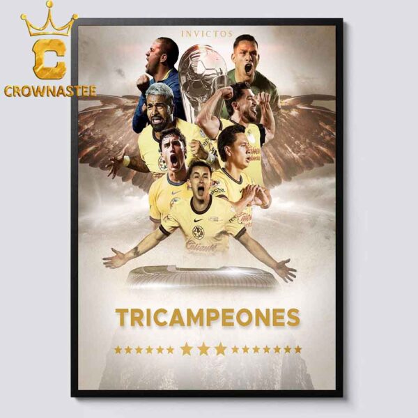 El Club America 2024 Es Tricampeon De La Liga Home Decor Poster Canvas