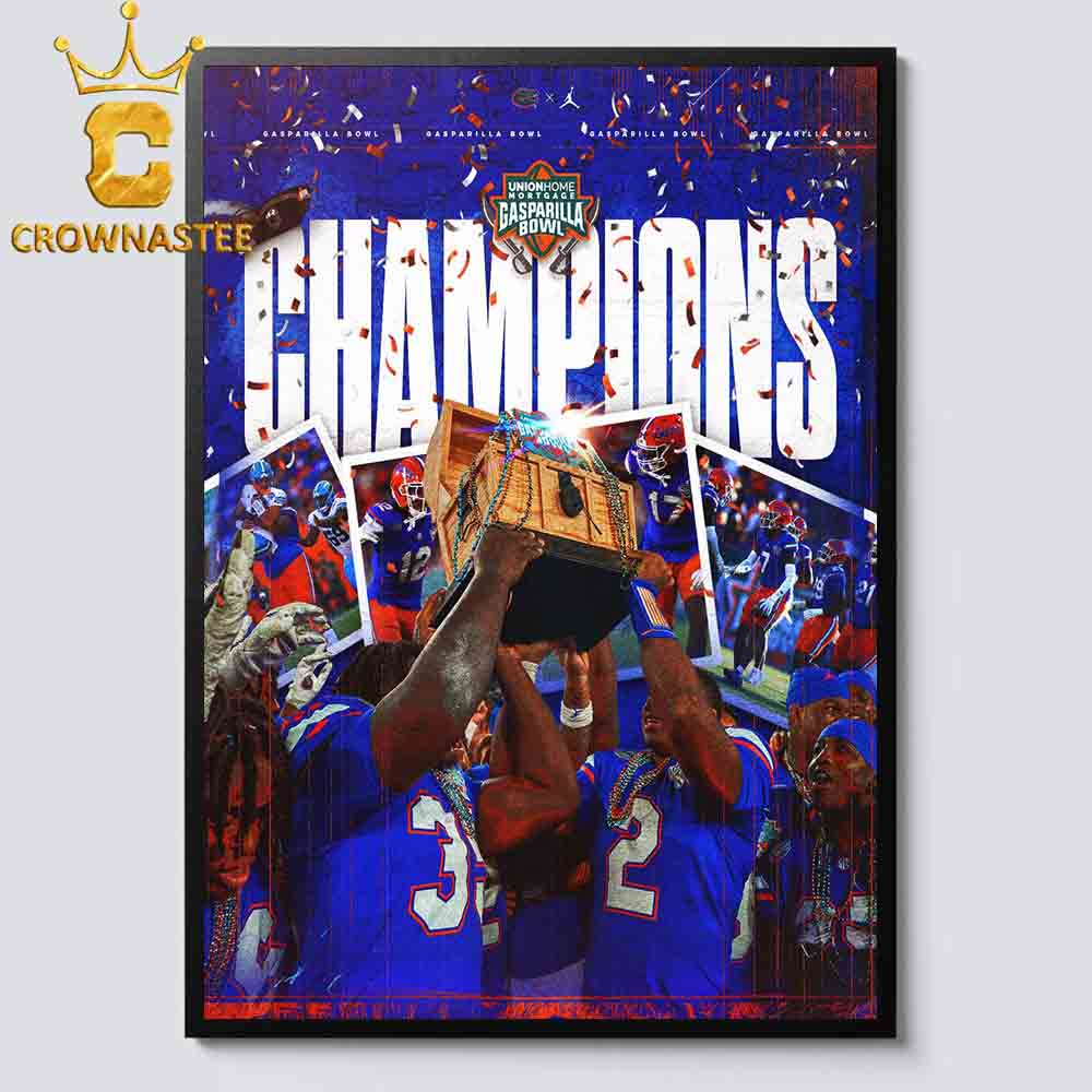 Florida Gators Football 2024 Champions Union Home Mortage Gasparilla Bowl Home Decor Poster Canvas