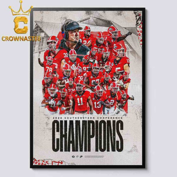 Georgia Bulldogs 2024 SEC Southeastern Conference Champions Home Decor Poster Canvas