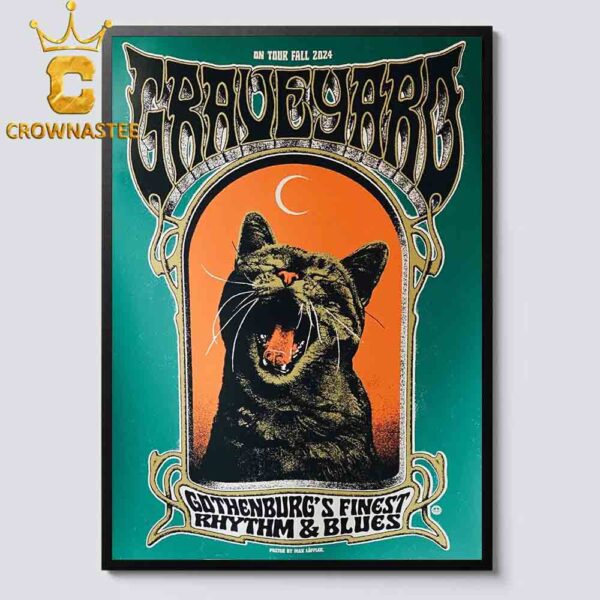 Graveyard Band On Tour Fall 2024 Godthenburgs Finest Khythm And Blues Home Decor Poster Canvas