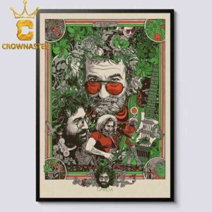 Jerry Garcia Grateful Dead Illustrative Legend Honoring A Music Legend 2024 Green Version Home Decor Poster Canvas