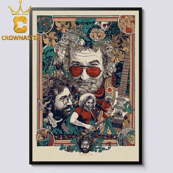 Jerry Garcia Grateful Dead Illustrative Legend Honoring A Music Legend 2024 Home Decor Poster Canvas