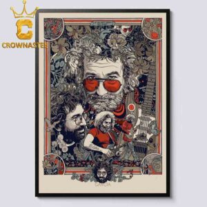 Jerry Garcia Grateful Dead Illustrative Legend Honoring A Music Legend 2024 Red Version Home Decor Poster Canvas