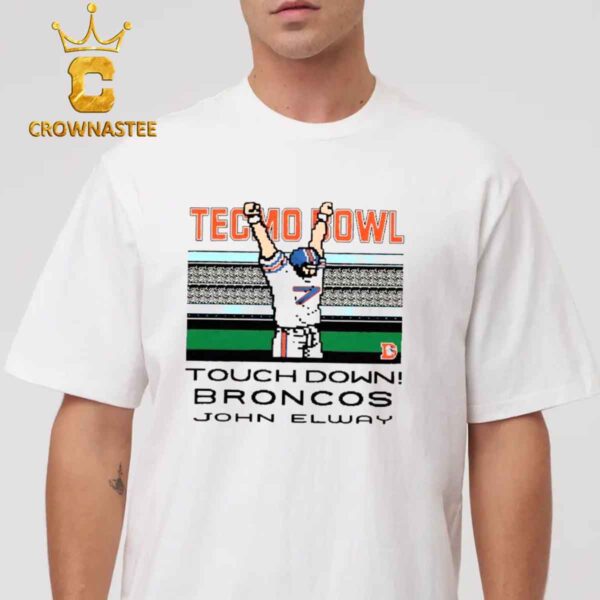 John Elway Denver Broncos Tecmo Bowl Retired Player Touch Down Classic T-Shirt