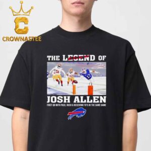 Josh Allen Buffalo Bills The Legend First QB With Pass Rush And Receiving To In The Same Game Classic T-Shirt