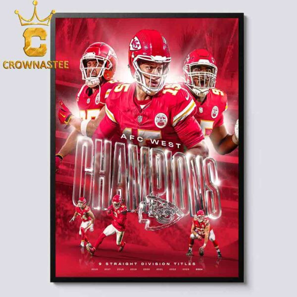 Kansas City Chiefs AFC West Champions 2024 Back To Back Home Decor Poster Canvas