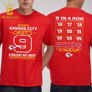 Kansas City Chiefs AFC West Division Champions 2024 9 Straight Two Sided T-Shirt