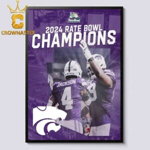 Kansas State Football 2024 Rate Bowl Champions Home Decor Poster Canvas