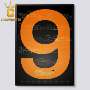 McLaren Formula 1 Team FIA F1 Constructors Champions 2024 History 9 Time Champions Home Decor Poster Canvas