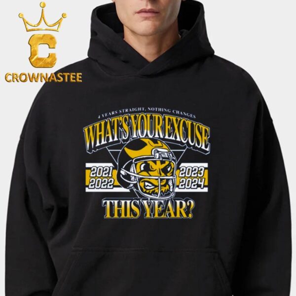 Michigan Wolverines Whats Your Excuse This Year 4 Years Straight Nothing Changes Hoodie Sweater T-Shirt