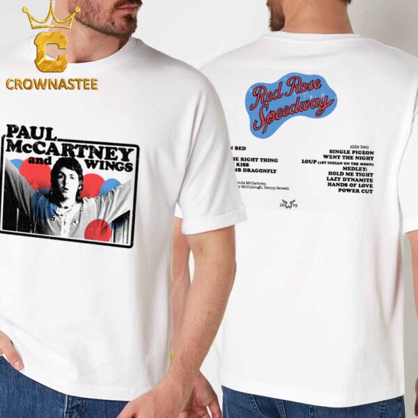 Paul McCartney And Wings Red Rose Speedway Tracklist Two Sided T-Shirt