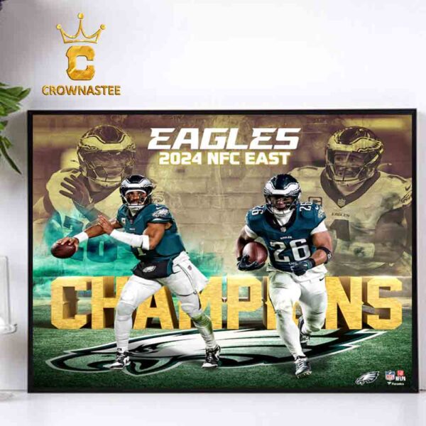 Philadelphia Eagles 2024 NFC East Division Champions Home Decor Poster Canvas