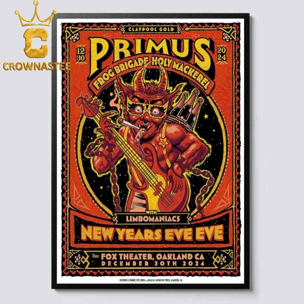 Primus Band New Years EVE EVE Oakland 2024 The Fox Theater On December 30th Home Decor Poster Canvas