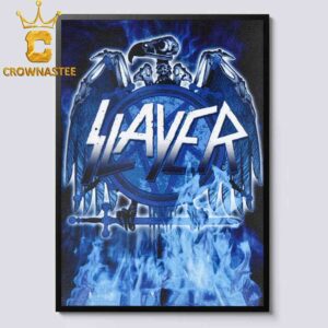 Slayer Blue Flame Eagle Home Decor Poster Canvas