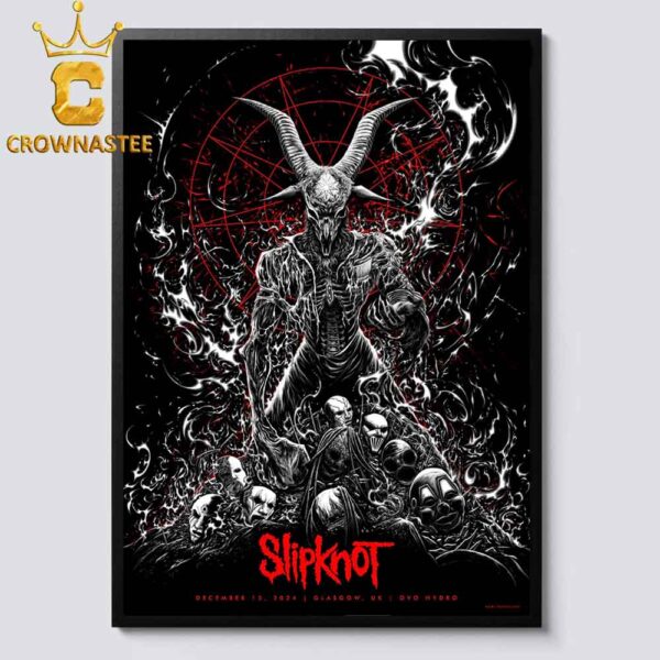 Slipknot Glasgow UK 2024 Tour OVO Hydro On December 15th Home Decor Poster Canvas