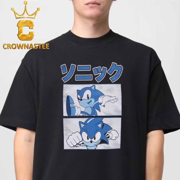 Sonic The Hedgehog Blue Panels Classic T-Shirt