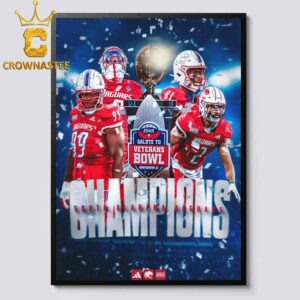 South Alabama Jaguars Football 2024 Champions IS4S Salute To Veterans Bowl Home Decor Poster Canvas