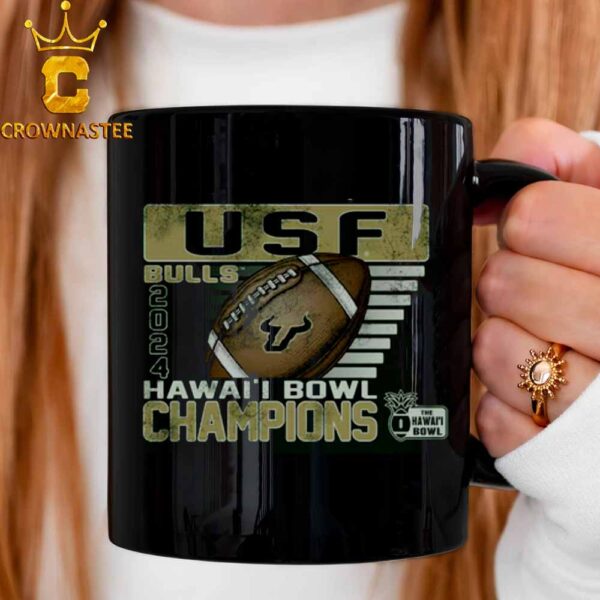 South Florida Bulls USF Football 2024 Hawaii Bowl Champions Ceramic Mug Cup