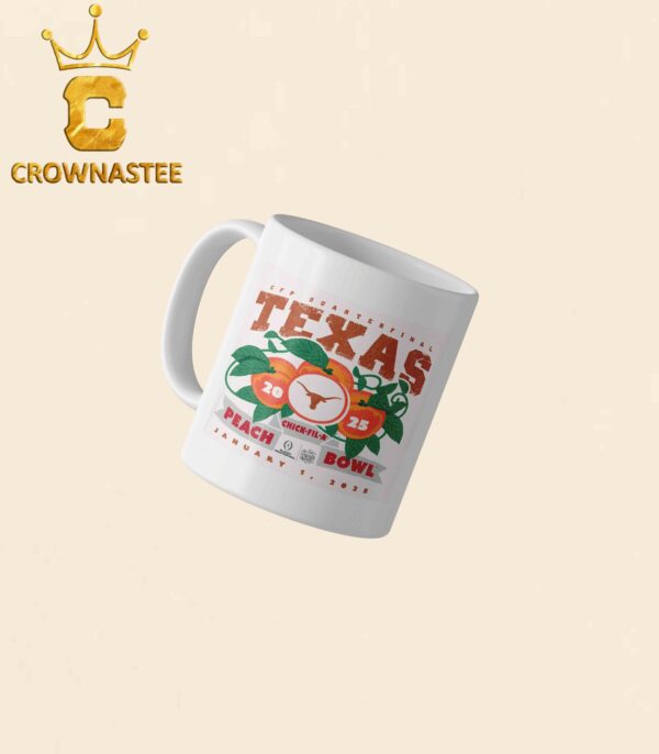 Texas Football College Football Playoff 2025 Longhorns Chick Fil A Peach Bowl Bound Ceramic Mug Cup