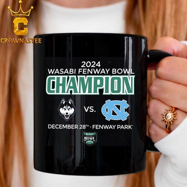 UConn Huskies Football Wasabi Fenway Bowl Champions 2024 Ceramic Mug Cup