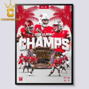 UNLV Rebels Football 2024 LA Bowl Champions Home Decor Poster Canvas