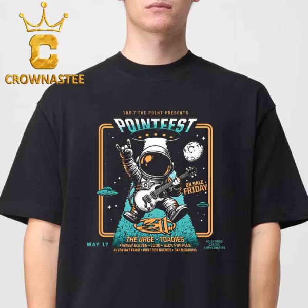 105.7 The Point Presents Fest 2025  Hollywood Casino Amphitheatre On May 17th Unisex T-Shirt