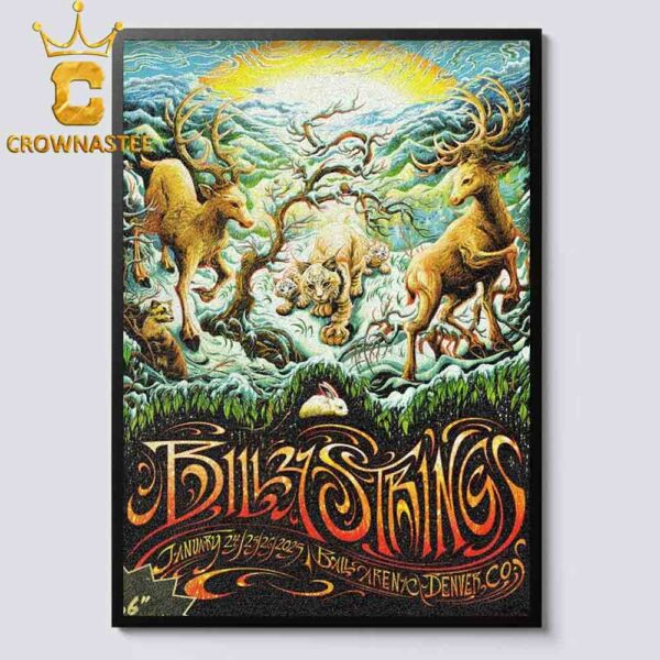 Billy Strings Denver Colorado Ball Arena On January 24th 25th 26th 2025 Home Decor Poster Canvas