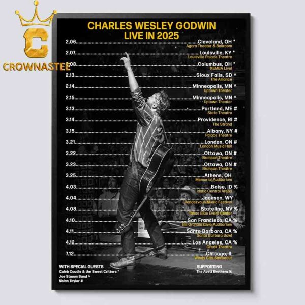 Charles Wesley Godwin Live In 2025 Tour Dates Home Decor Poster Canvas