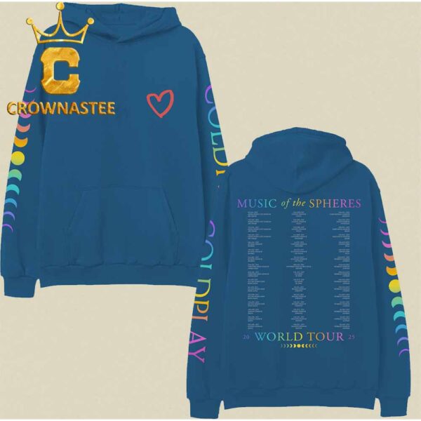 Coldplay Music Of Spheres World Tour 2025 Heart All Over Print Hoodie