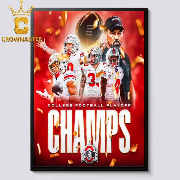 Congrats To Ohio State Buckeyes Football National Champions College Football Playoff Home Decor Poster Canvas