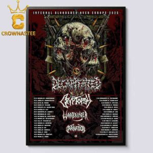 Decapitated Metal Festival Infernal Bloodshed Over Europe 2025 Tour Dates Home Decor Poster Canvas