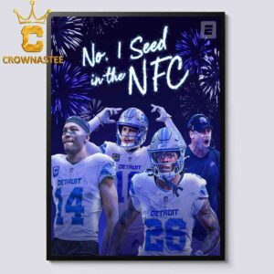 Detroit Lions 2024 NFC North Division Champions No 1 Seed In The NFC Home Decor Poster Canvas