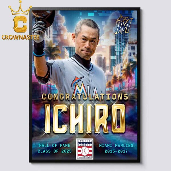 Ichiro Suzuki The National Baseball Hall Of Fame Class Of 2025 Signed Home Decor Poster Canvas