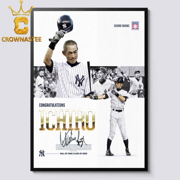 Ichiro Suzuki the National Baseball Hall Of Fame Signed Home Decor Poster Canvas